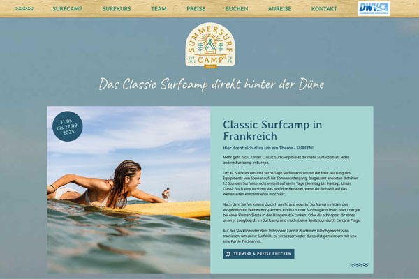 summersurf surfcamp frankreich carcans plage